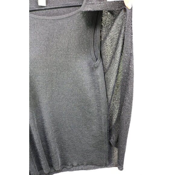 Chico's Black Sequined Tank w/ Built in Shawl-Size 1 or Medium (8) - Picture 6 of 8